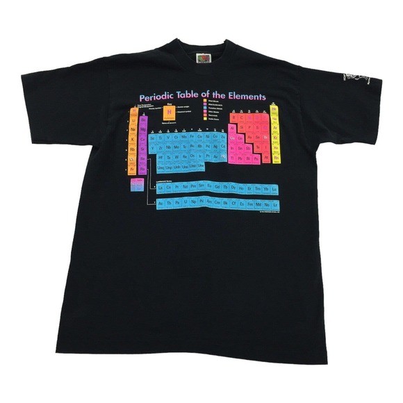 Vintage 1990s Periodic Table of the Elements Single Stitch T-Shirt Large Science - Picture 1 of 10